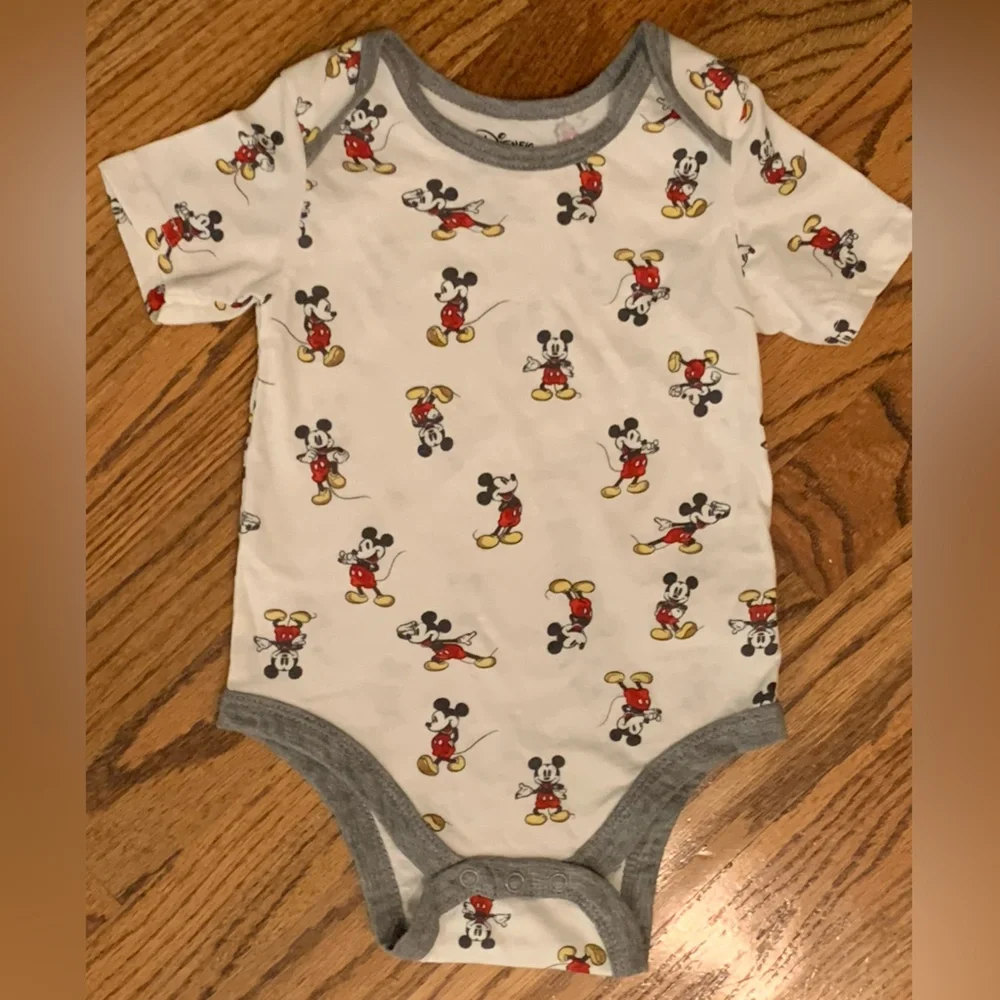 Disney 12 Mth Baby Mickey Mouse Onesie Lot 3 NEW ONE-piece bodysuits Infant - Picture 2 of 7